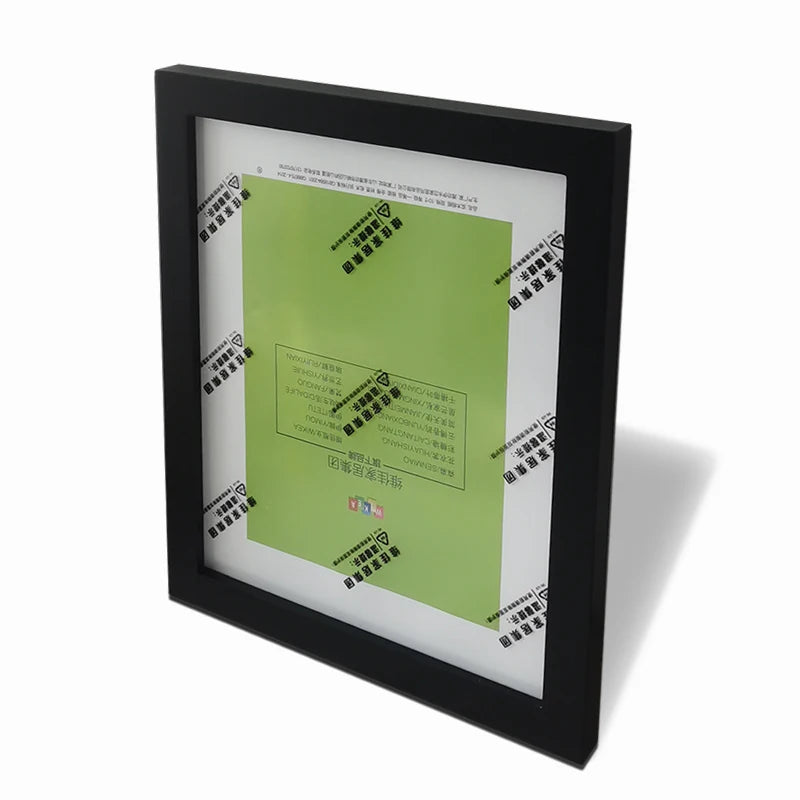 Square wooden picture frame photo decor plexiglass include poster frames for wall hanging - black / 15x15cm stand