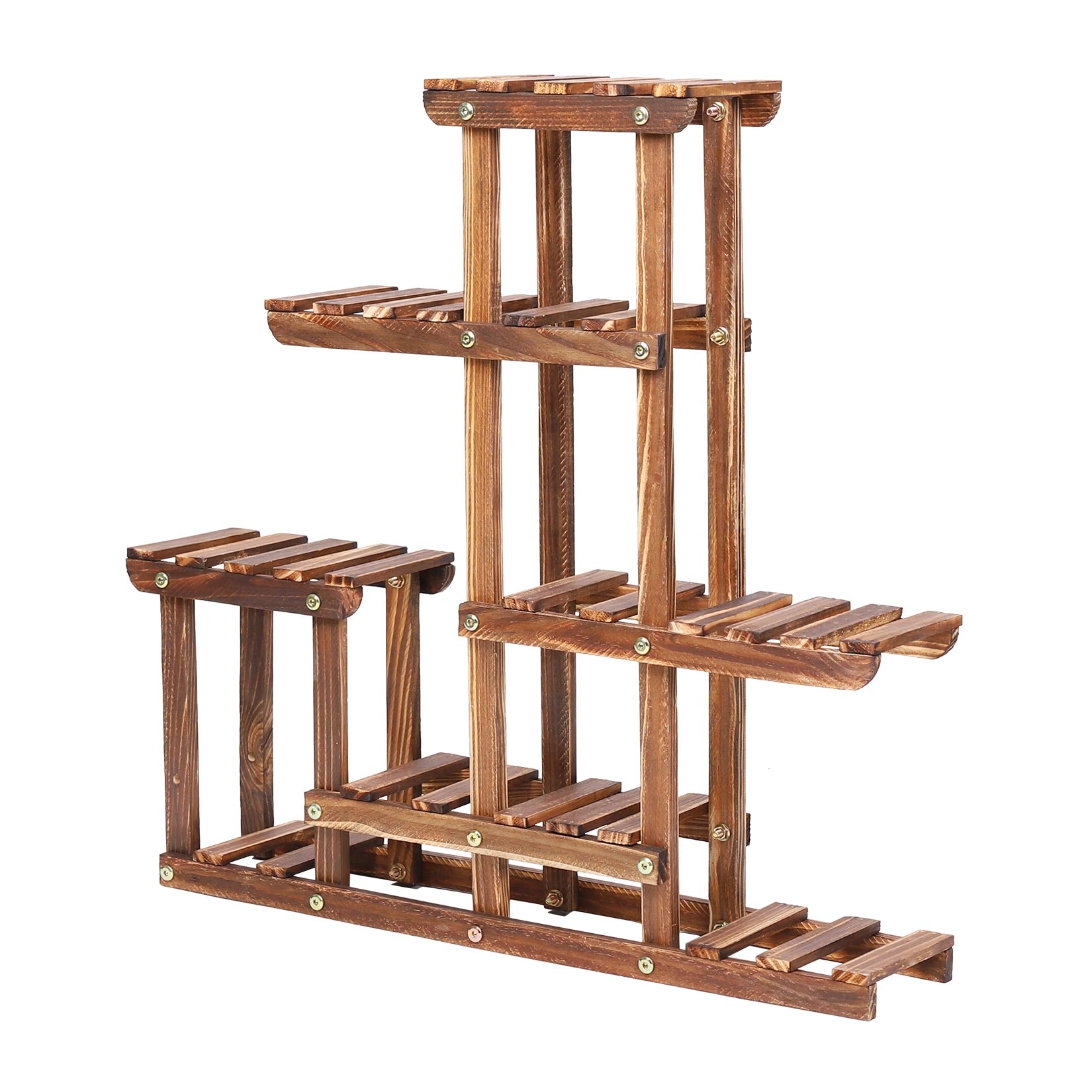 Multi-tiered plant stand 6 tiers pine wood succulent pots planter display rack balcony potted flower shelf indoor