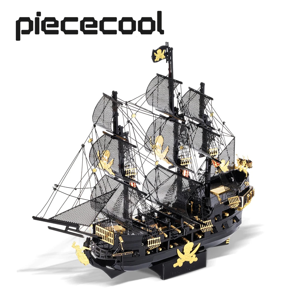 Piececool 3d metal puzzle building blocks black pearl model diy assemble jigsaw toy,christmas birthday gifts for adults