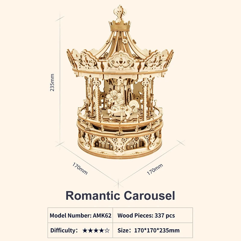 Robotime rokr music box starry night 3d wooden puzzle game assembly model building kits toys for children kids birthday