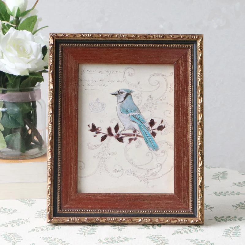 3-10 inch retro solid wood frame for family photos 1pc desktop decoration wedding photo picture painting hanging wall