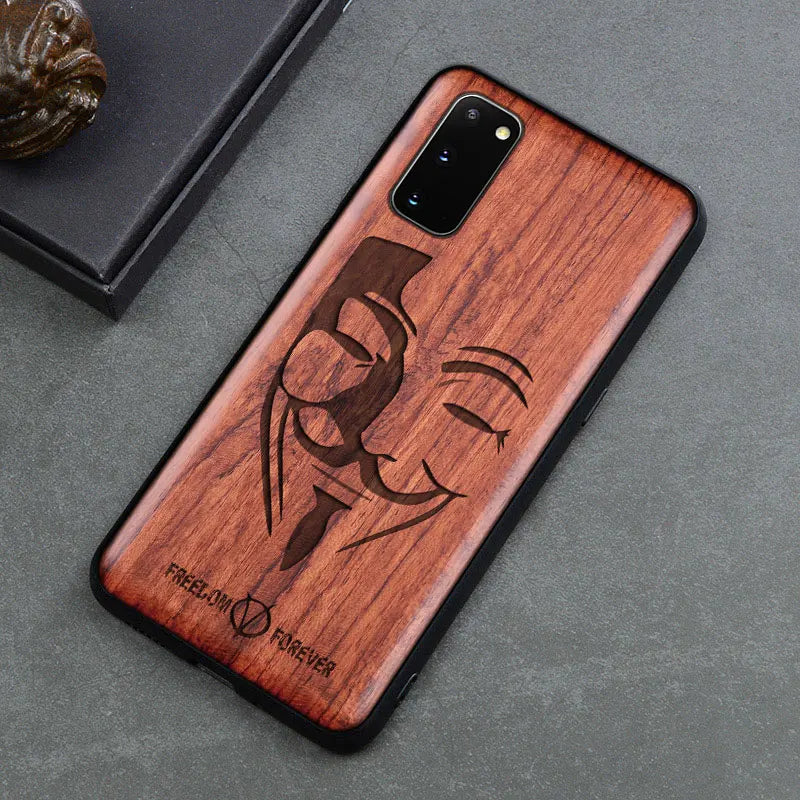 Natural wood wooden tpu case for samsung galaxy s25 ultra s24 s23 s21 s20 fe note20 cover phone shell skin bag - color