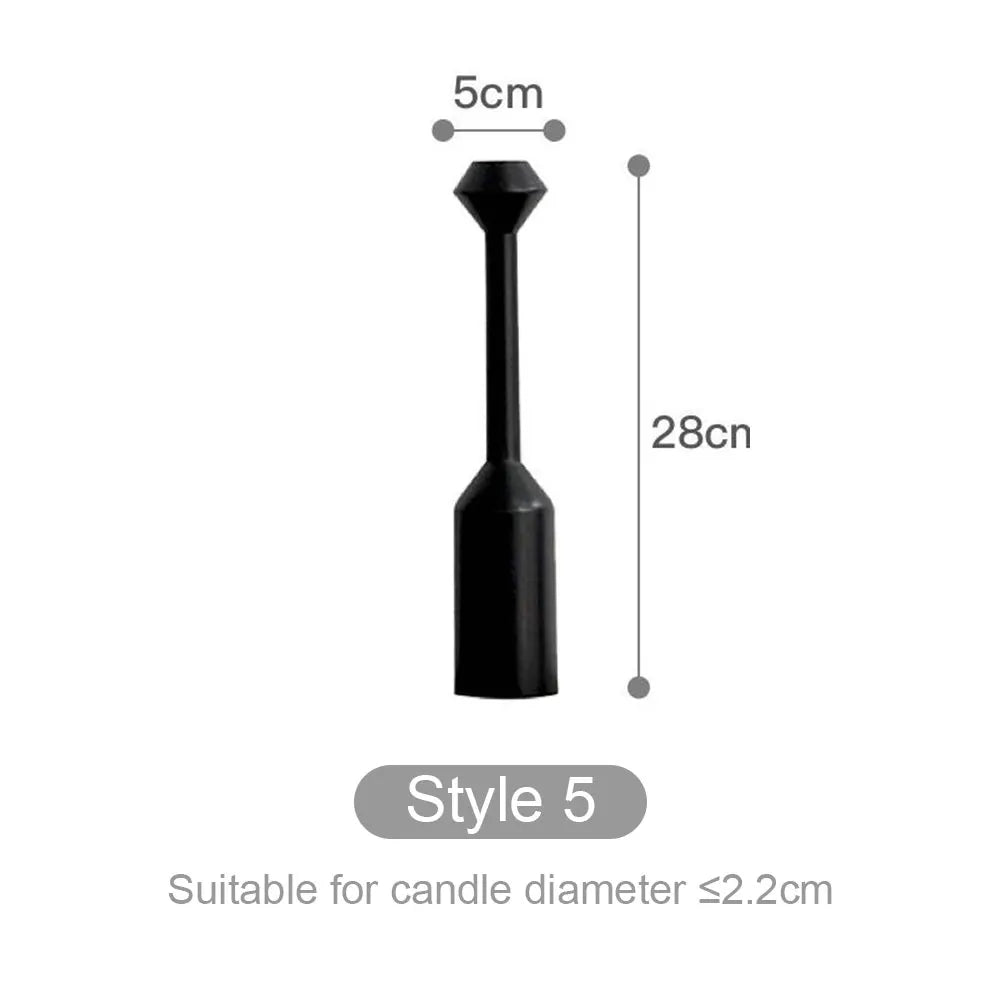 Black wooden minimalist candle holder home decor wedding decoration accessories candlesticks for candelabro centerpiece