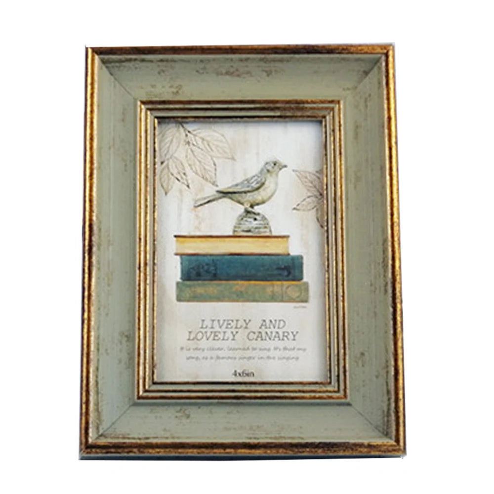 Wooden picture frame vintage portrait photo frames 6 inch 7 wedding anniversary retro landscape horizontal poster