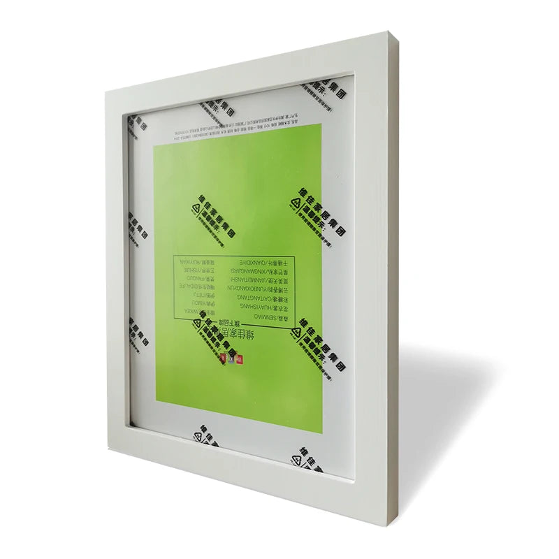 Square wooden picture frame photo decor plexiglass include poster frames for wall hanging - white / 25x25cm hang wall