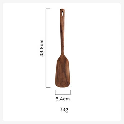 1-5pcs slotted spurtle spatula sets for stirring natural teak kitchen utensil set heat resistant non stick wood
