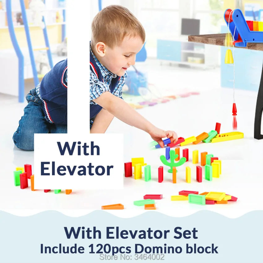 Automatic laying domino brick train car set sound light kids colorful plastic dominoes blocks game toys gift for girl