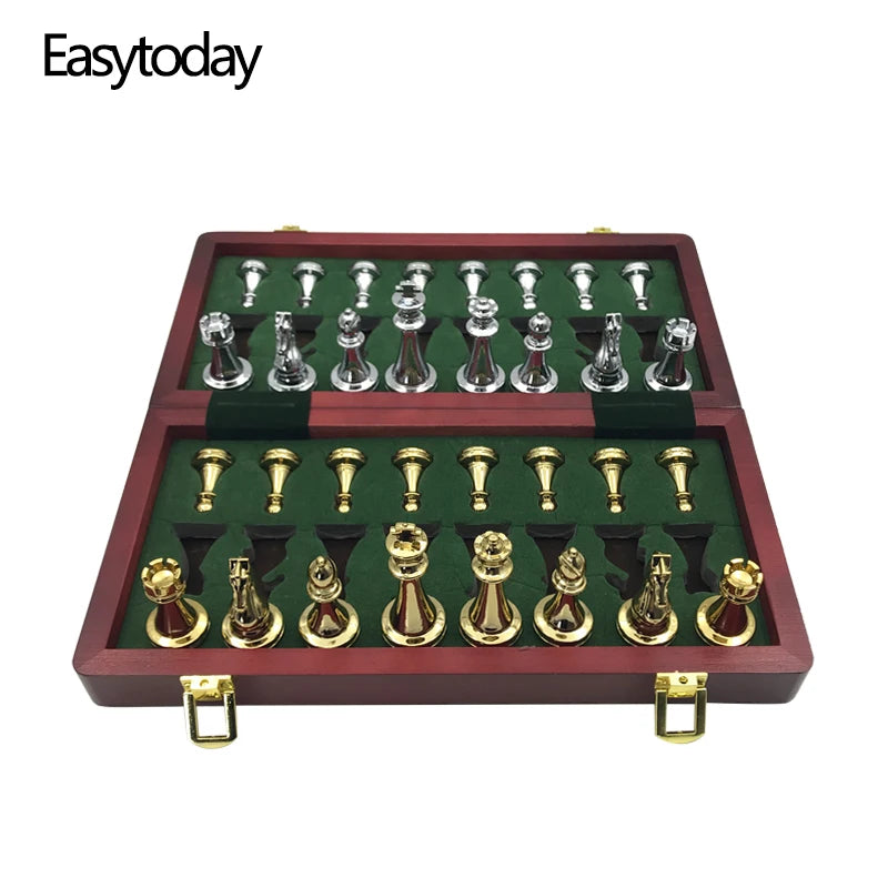 easytoday-metal-glossy-golden-and-silver-chess-pieces-solid-wooden-folding-chess-board-high-grade-professional-chess-games-set