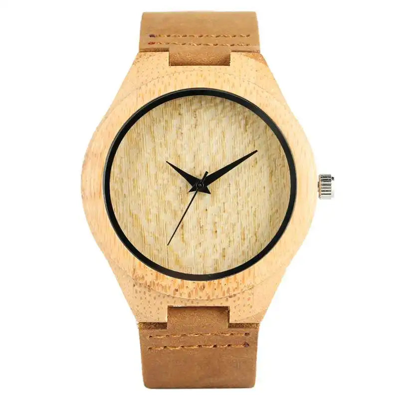 Creative rectangle dial wood watch natural handmade light bamboo fashion men women casual quartz wristwatch genuine