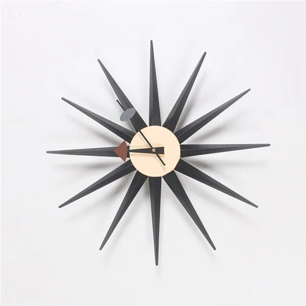 48cm sunburst atomic wooden wall clock mid century multi color handmade antique modern star for bedroom living room