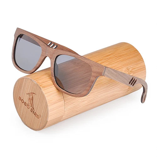 Bobo bird luxury brand wood sunglasses unisex polaroid eye wear with unique hole arms gift wooden box j-ag029