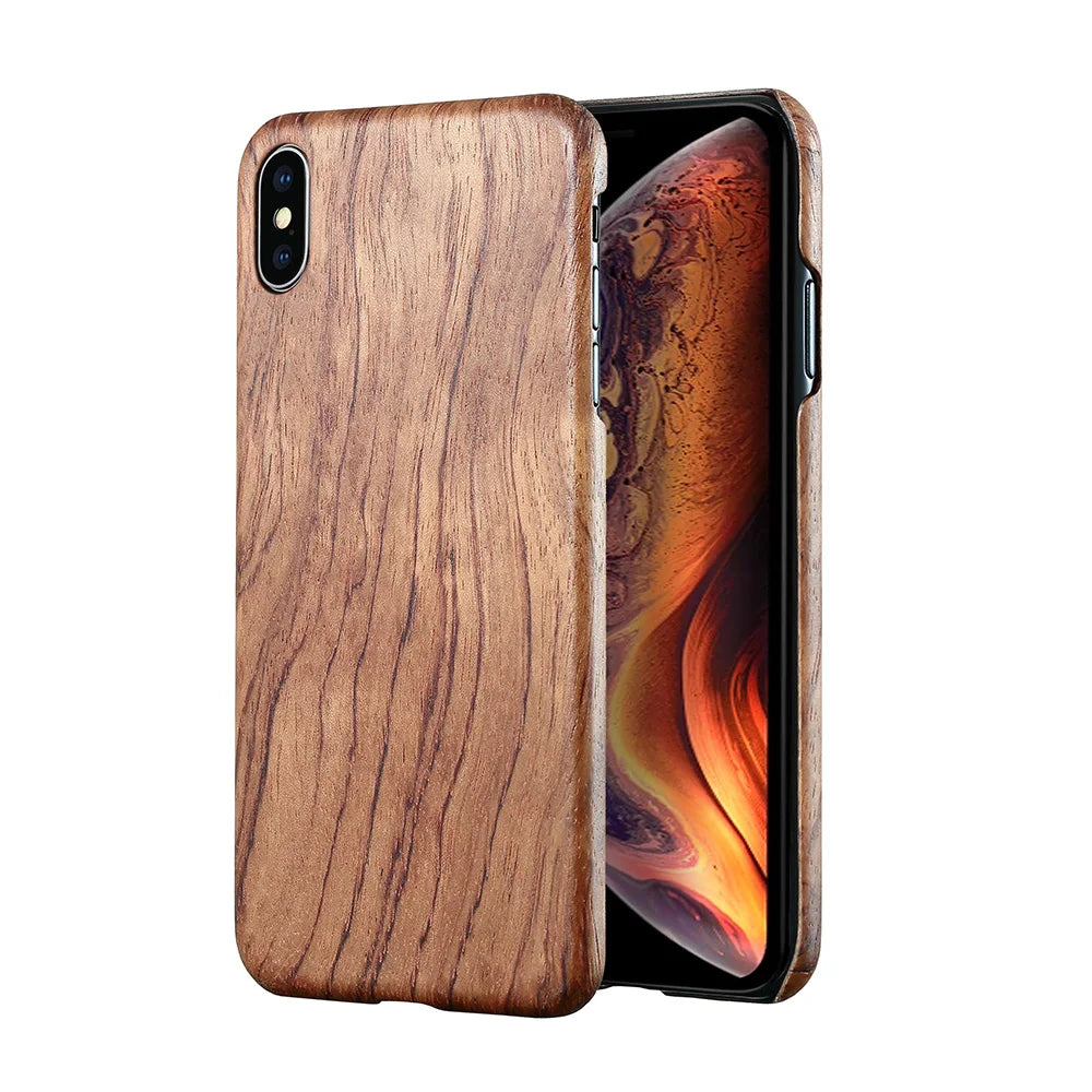For apple iphone 14 pro 13 12 mini 11 x xs max xr walnut enony wood rosewood mahogany wooden back case cover