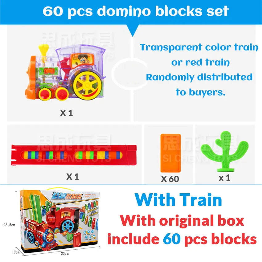 Automatic laying domino brick train car set sound light kids colorful plastic dominoes blocks game toys gift for girl