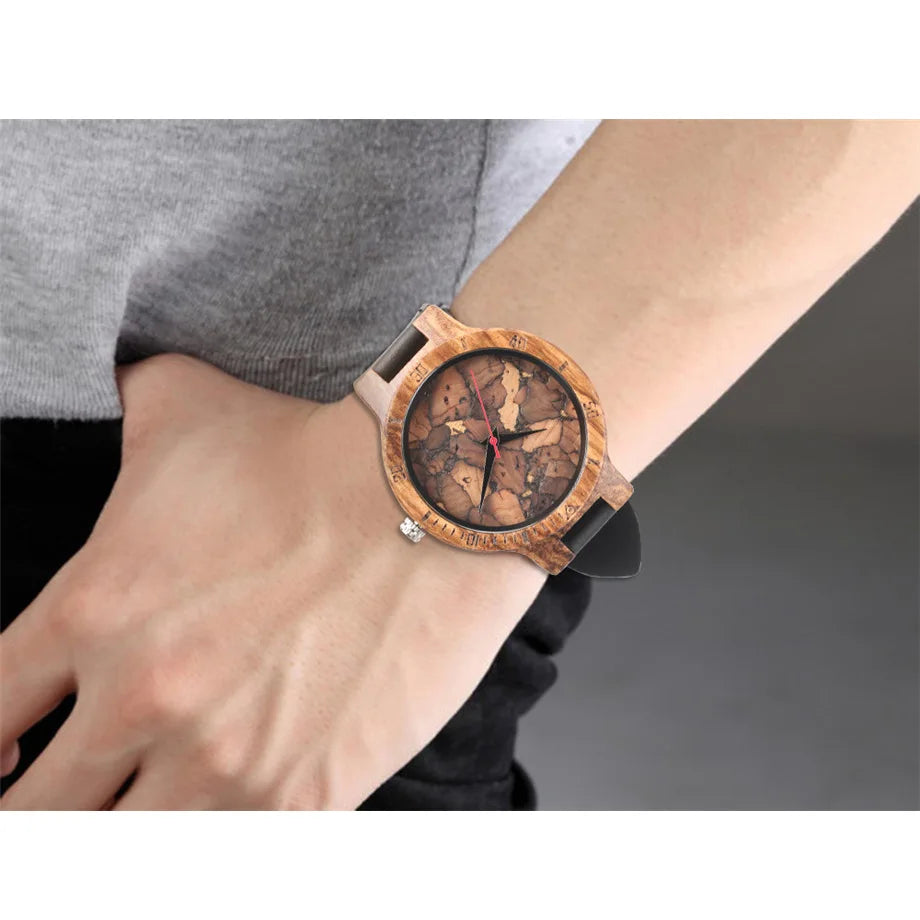 Modern wooden wristwatch creative burned paper style charming retro bamboo watch casual male female clock relogio