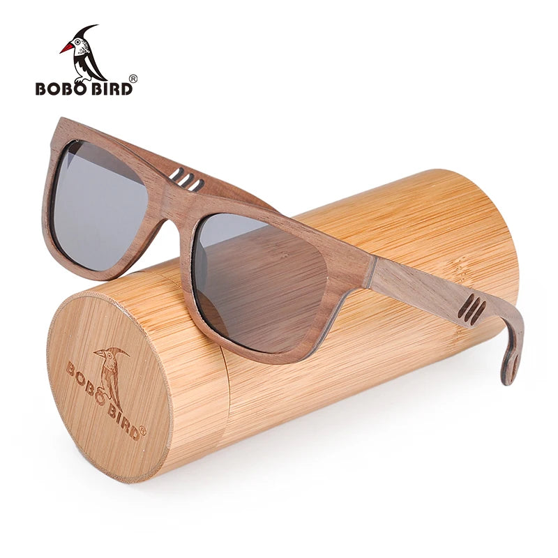 Bobo bird luxury brand wood sunglasses unisex polaroid eye wear with unique hole arms gift wooden box j-ag029
