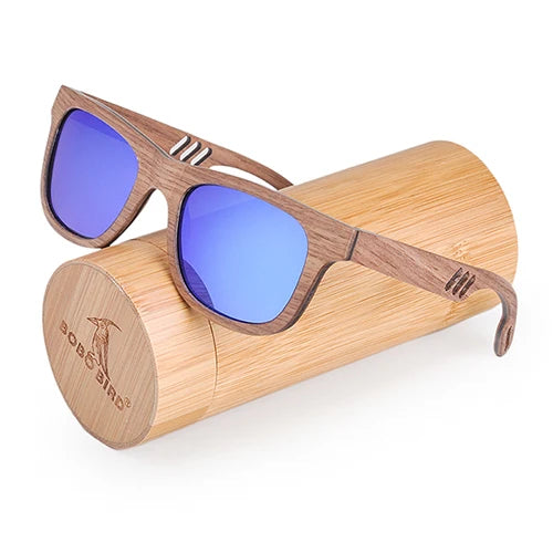 Bobo bird luxury brand wood sunglasses unisex polaroid eye wear with unique hole arms gift wooden box j-ag029
