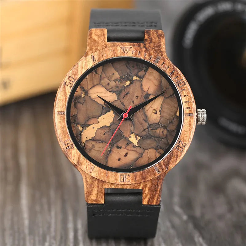 Modern wooden wristwatch creative burned paper style charming retro bamboo watch casual male female clock relogio
