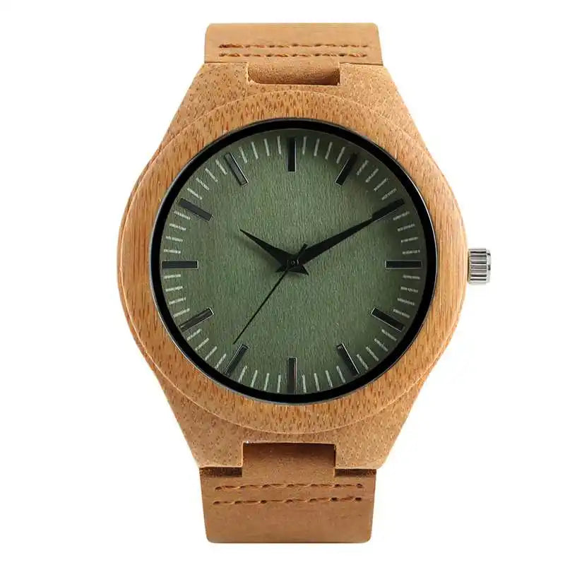 Creative rectangle dial wood watch natural handmade light bamboo fashion men women casual quartz wristwatch genuine