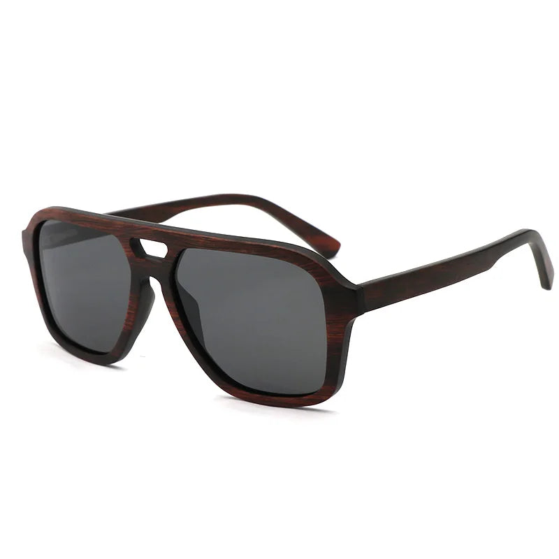 Retro men polarized wood sunglasses pilot style high quality handmade natural wooden glasses uv400