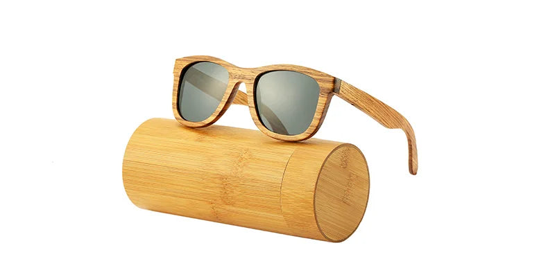 An swallow retro polarized zebra wood sunglasses uv400 luxury brand design men handmade wooden sun glasses women - gray