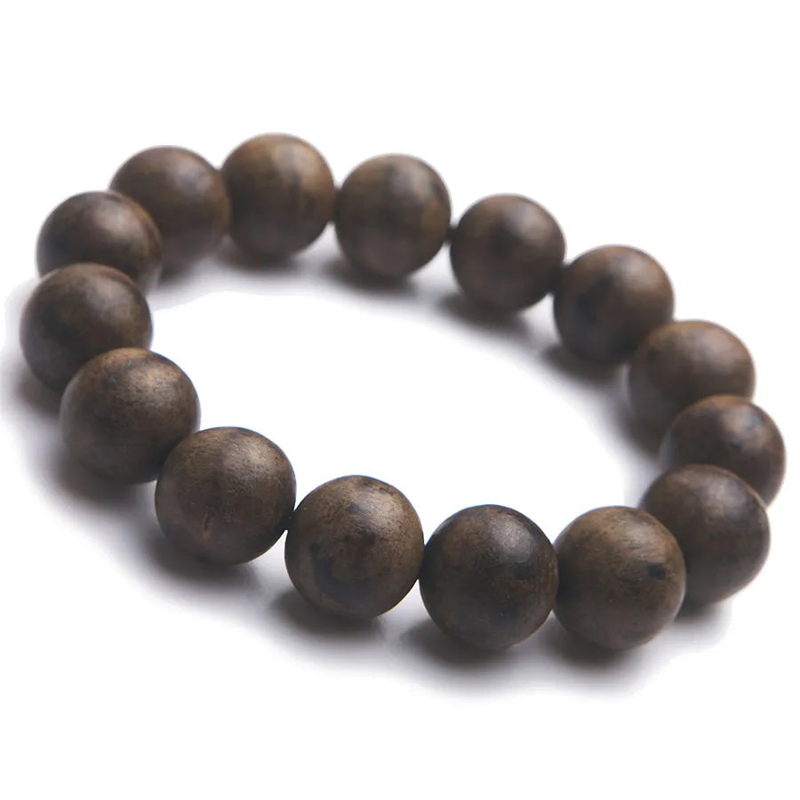 Natural fragrant agilawood aloeswood beads bracelet prayer round wood 16mm charms stretch aaaaaa