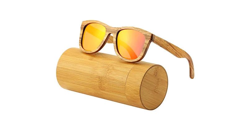 An swallow retro polarized zebra wood sunglasses uv400 luxury brand design men handmade wooden sun glasses women - red