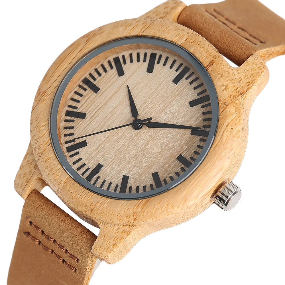 Women watches 2020 minimalist wooden quartz-watch genuine leather fashion ladies nature wood creative handmade gifts