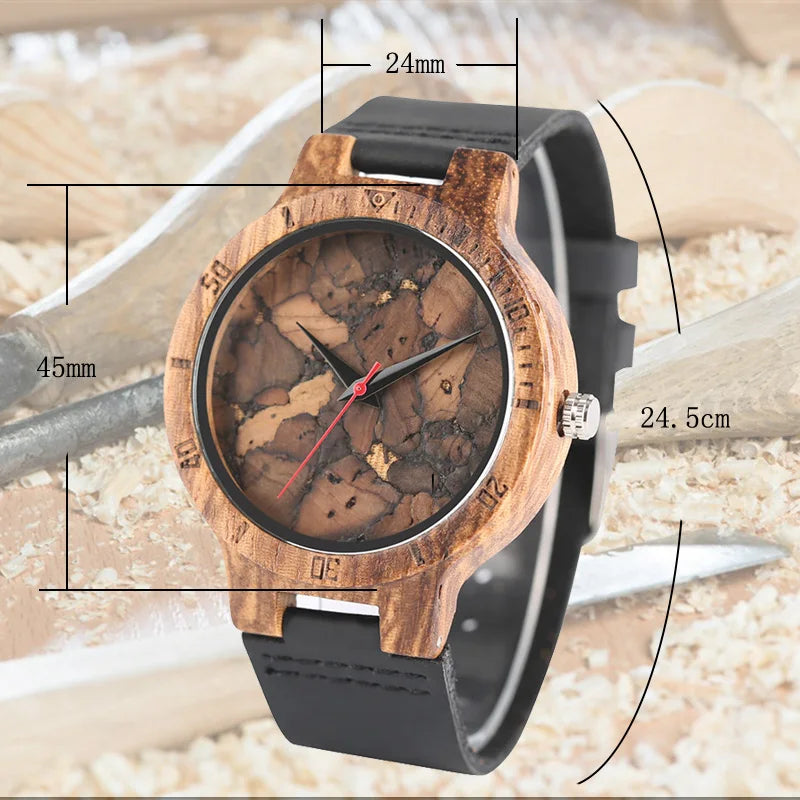 Modern wooden wristwatch creative burned paper style charming retro bamboo watch casual male female clock relogio