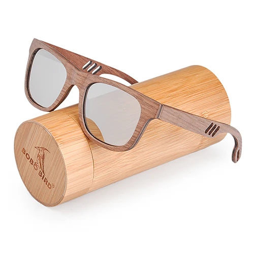 Bobo bird luxury brand wood sunglasses unisex polaroid eye wear with unique hole arms gift wooden box j-ag029