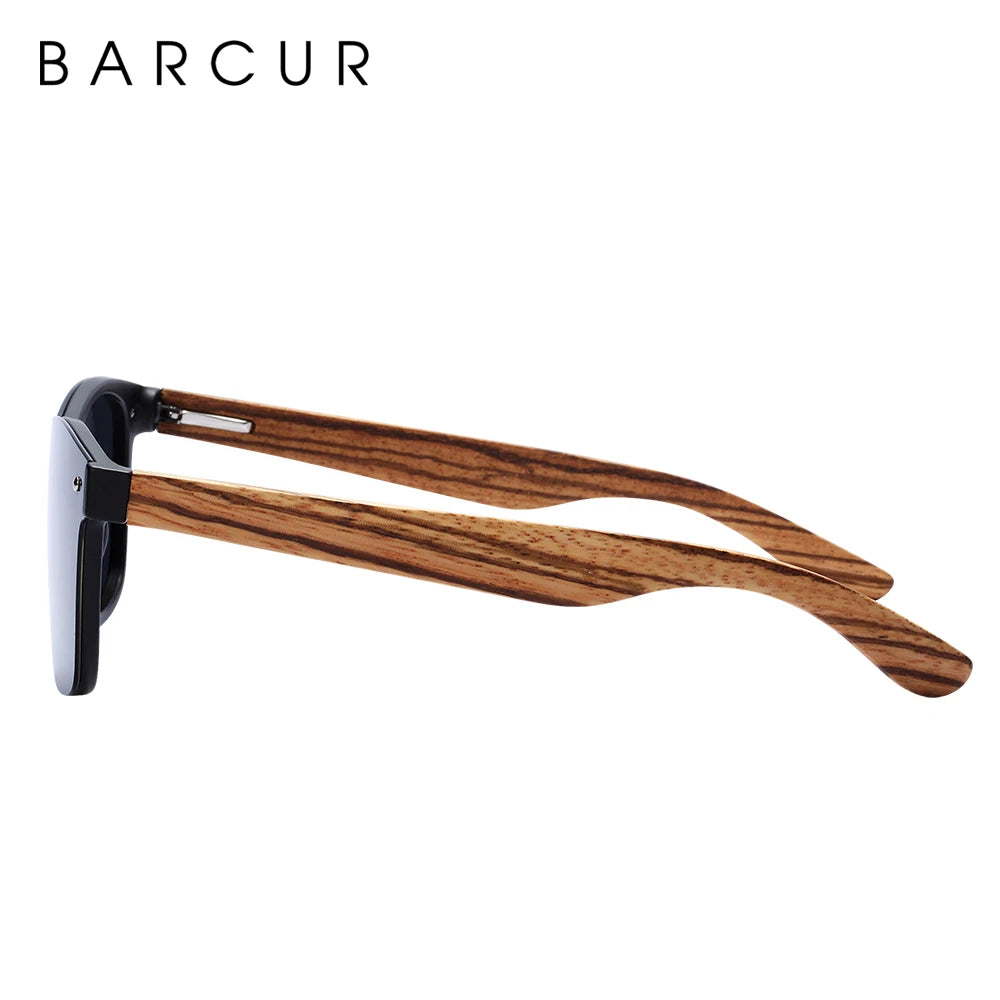 Barcur luxury vintage sun shade men wooden sunglasses uv400 protection fashion square glasses women
