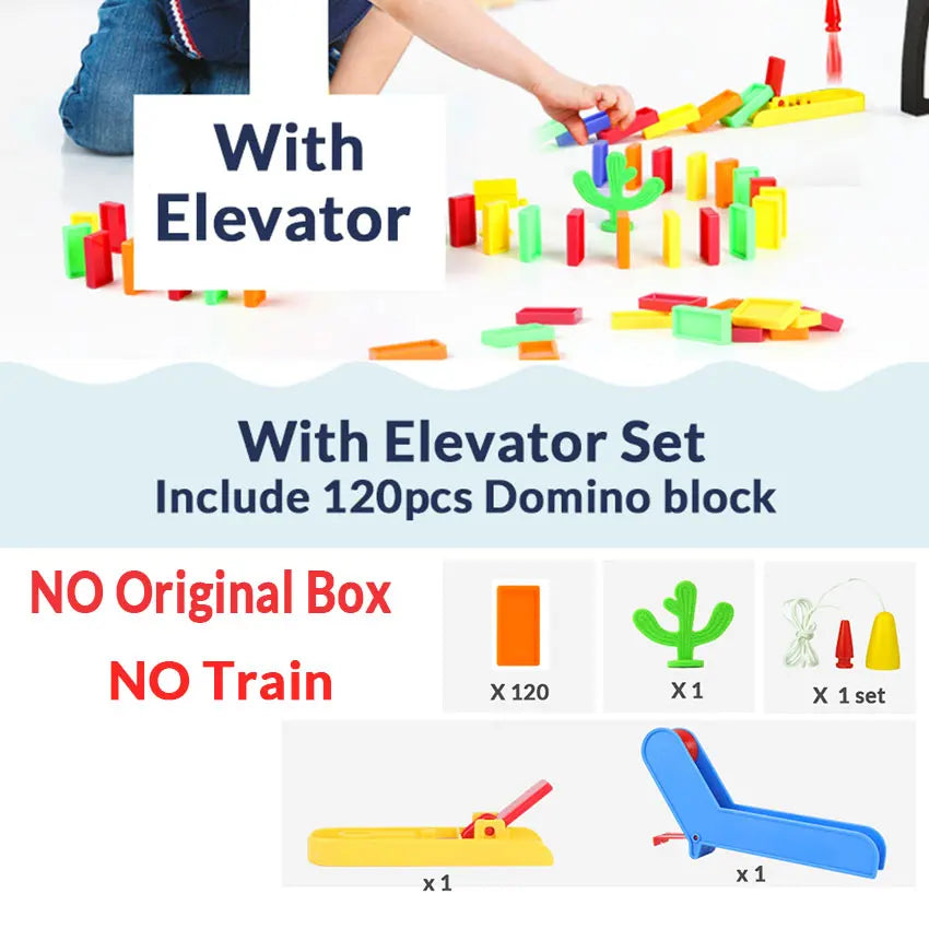 Automatic laying domino brick train car set sound light kids colorful plastic dominoes blocks game toys gift for girl