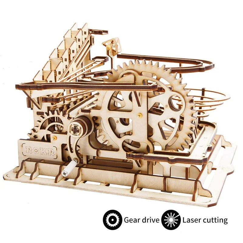 Robotime diy 3d wooden mechanical puzzle model building kits laser cutting action by clockwork gift toys for children