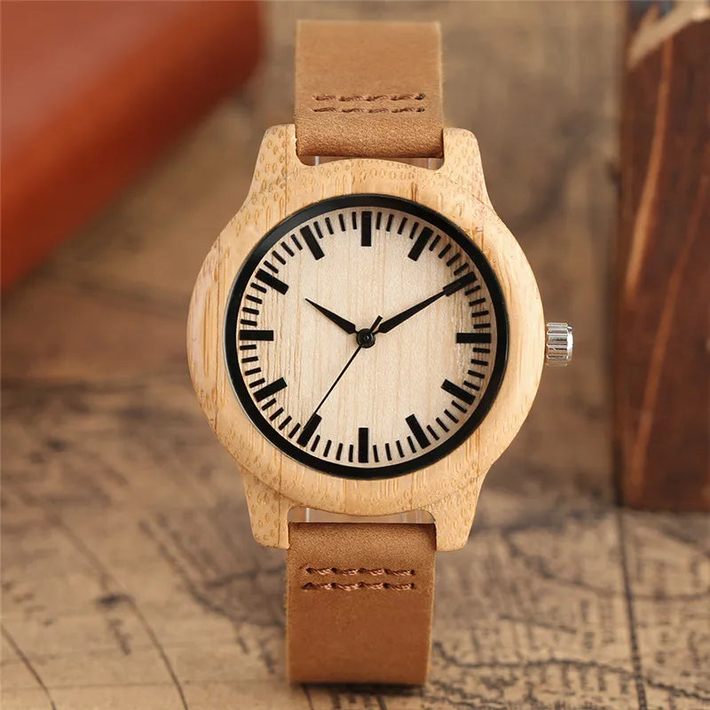 Women watches 2020 minimalist wooden quartz-watch genuine leather fashion ladies nature wood creative handmade gifts