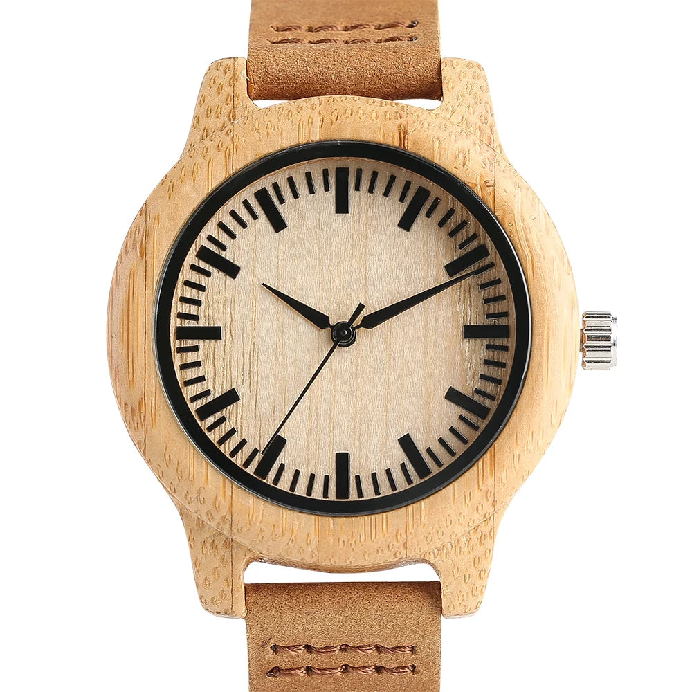 Women watches 2020 minimalist wooden quartz-watch genuine leather fashion ladies nature wood creative handmade gifts