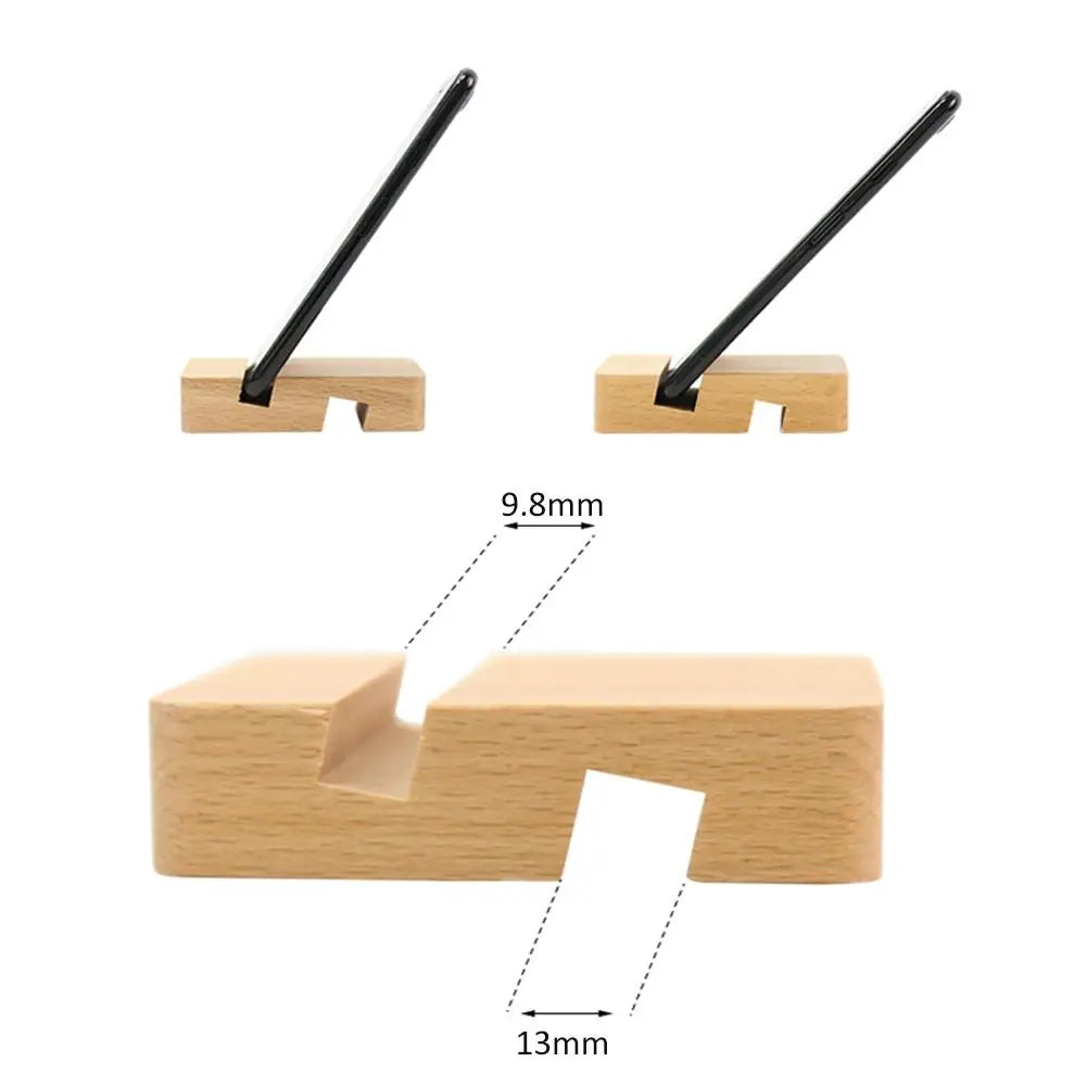 Slot wood bracket phone stand flat desktop mobile universal double simple solid