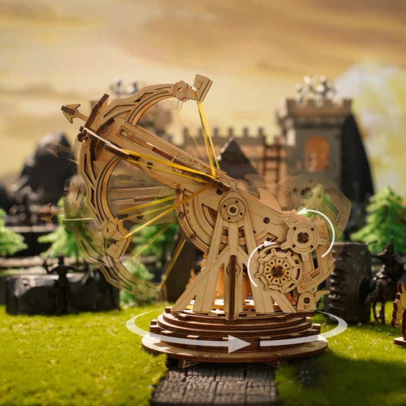 Robotime 3d wooden puzzle medieval siege weapons game assembly set gift for children teens adult war strategy toy kw401