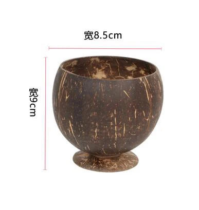 Personalized name/ logo coconut bowl fruit salad noodle rice wooden tableware creative shell kitchen set - k / blank