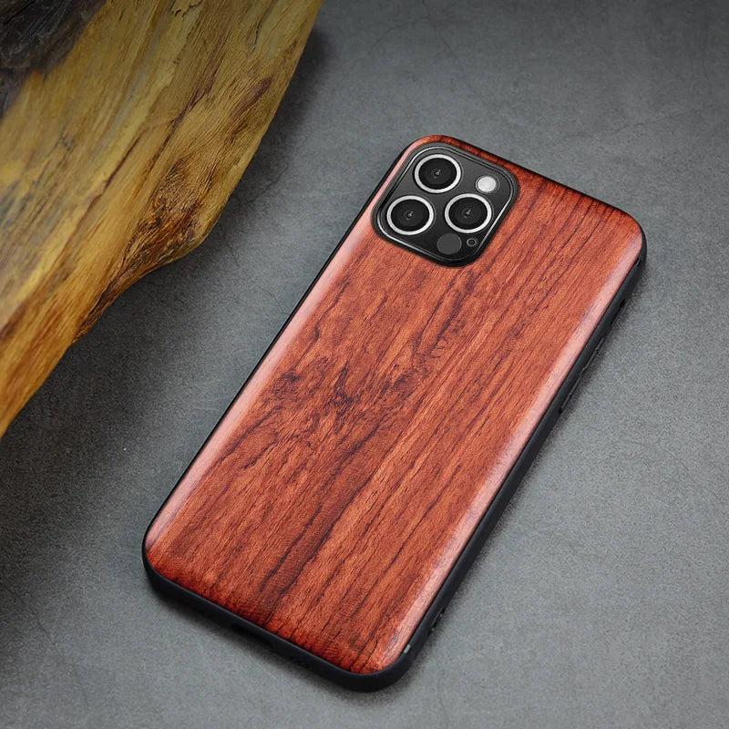 Real wood phone case for iphone 15 pro max shockproof wooden cover 11 12 13 14 xr xs 7 8 plus funda - color 2 / for pro