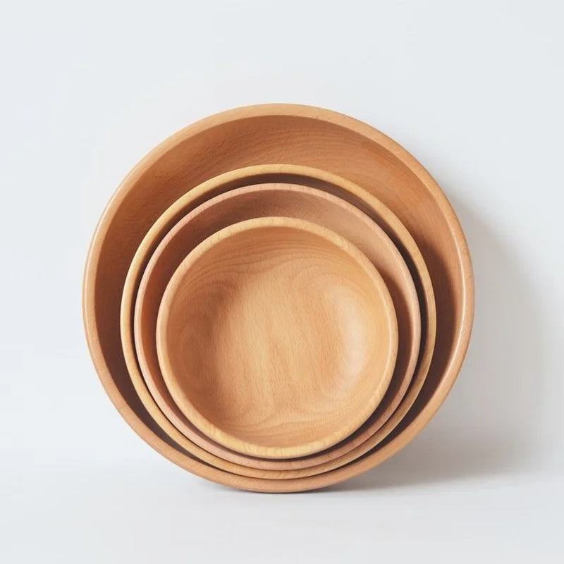 Japanese style wooden bowl for kitchen salad soup and rice natural tableware food utensil ramen noodles dinner tablewar