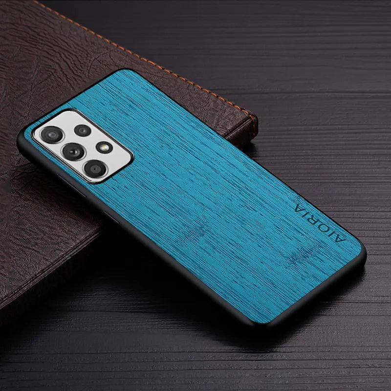 Case for samsung galaxy a52 a72 a32 a22 a12 a22s a52s 5g 4g funda bamboo wood pattern leather cover luxury phone case