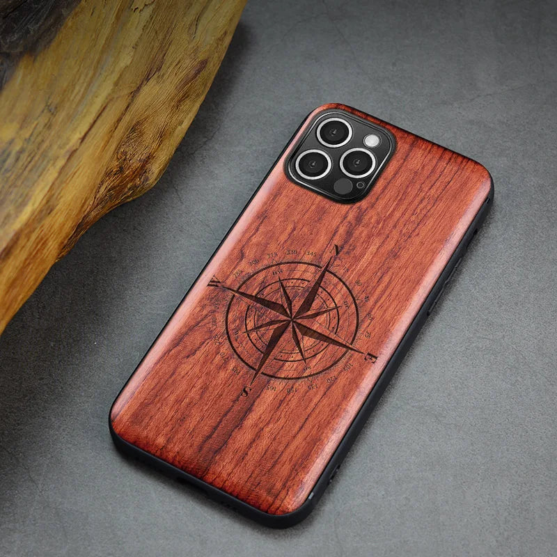 Real wood phone case for iphone 15 pro max shockproof wooden cover 11 12 13 14 xr xs 7 8 plus funda - color 4 / for pro