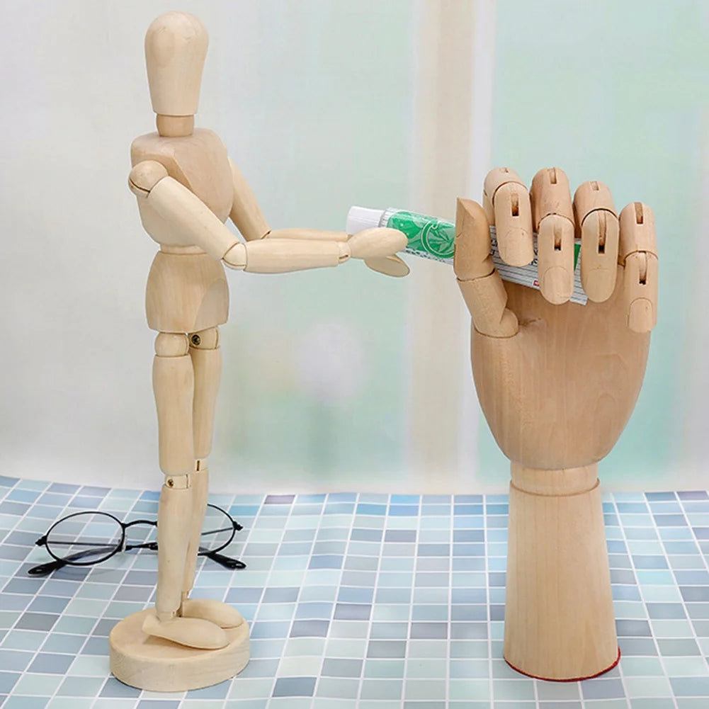 Drawing sketch mannequin model movable limbs wooden hand body draw action toys home decor artist models jointed doll