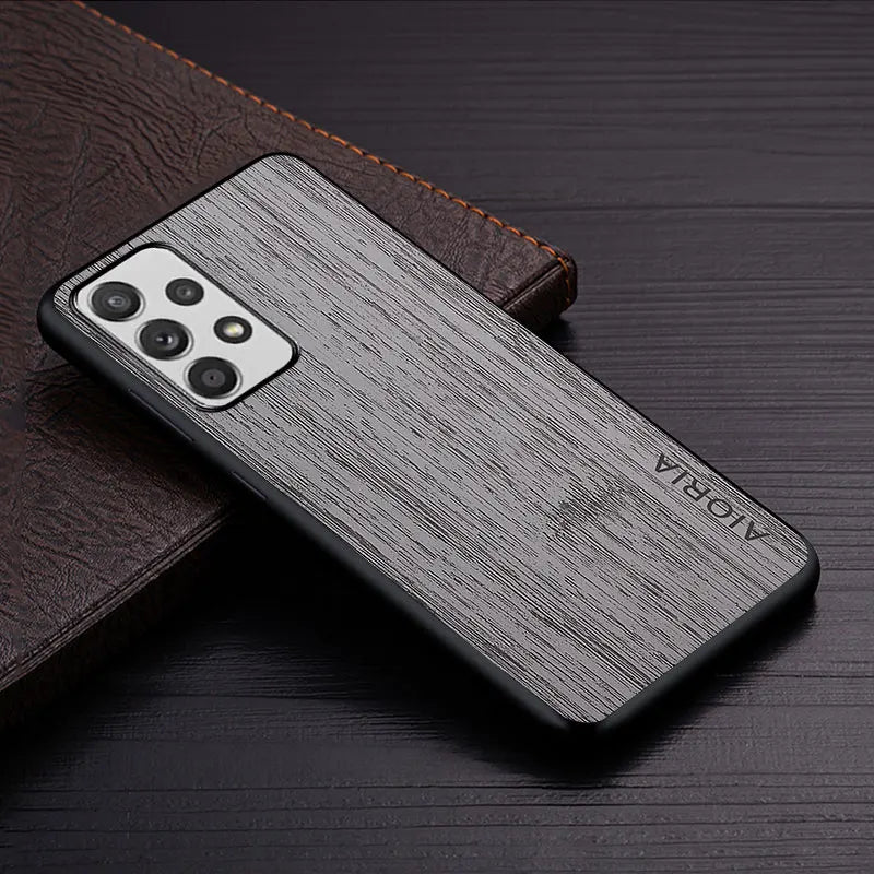 Case for samsung galaxy a52 a72 a32 a22 a12 a22s a52s 5g 4g funda bamboo wood pattern leather cover luxury phone case