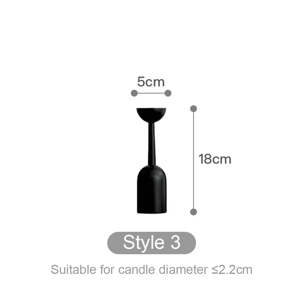 Black wooden minimalist candle holder home decor wedding decoration accessories candlesticks for candelabro centerpiece