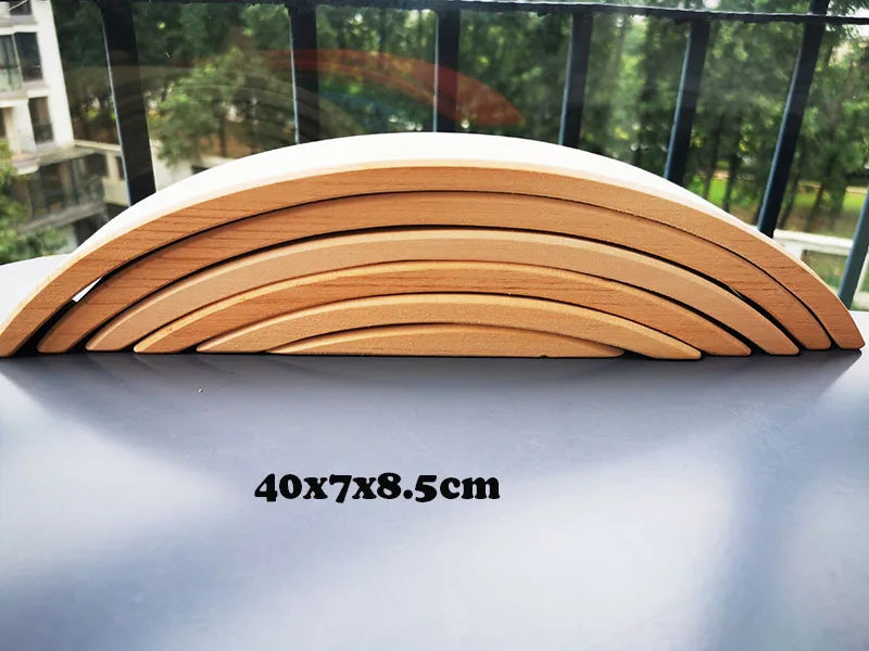 Unpaint beech trees cars basswood building bridge kids wooden montessori stacking blocks - bridge 6 - game