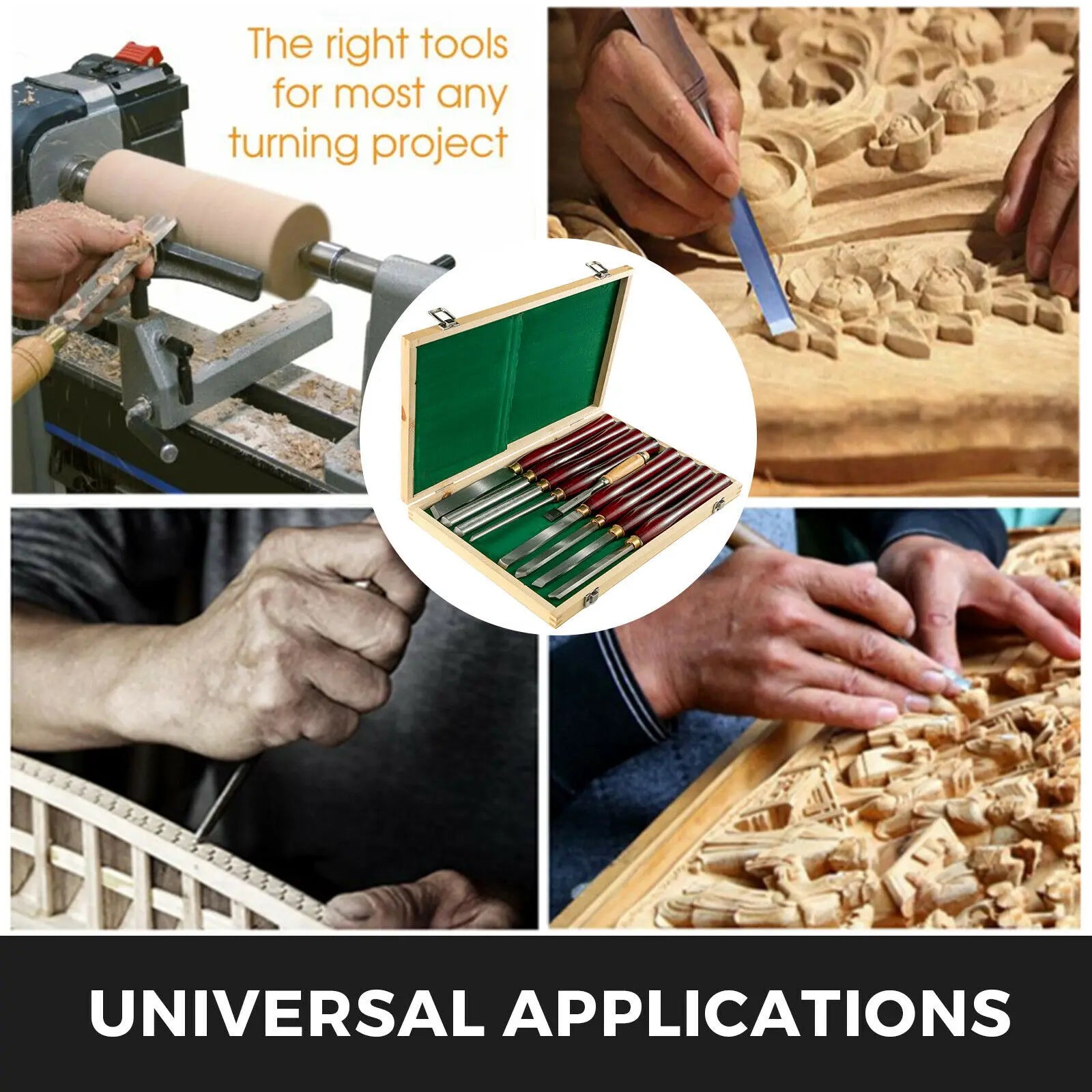 Succebuy 8pcs + 1 free hss lathe chisel set for wood turning root furniture carving knife 6.89’’ blade 16.14’’