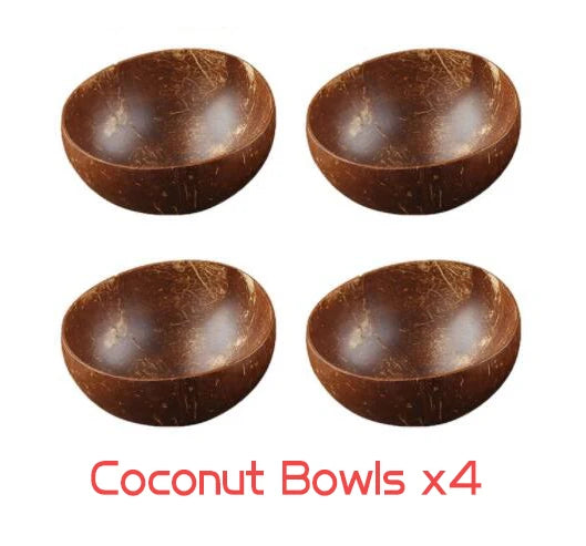 Personalized name/ logo coconut bowl fruit salad noodle rice wooden tableware creative shell kitchen set - g / blank