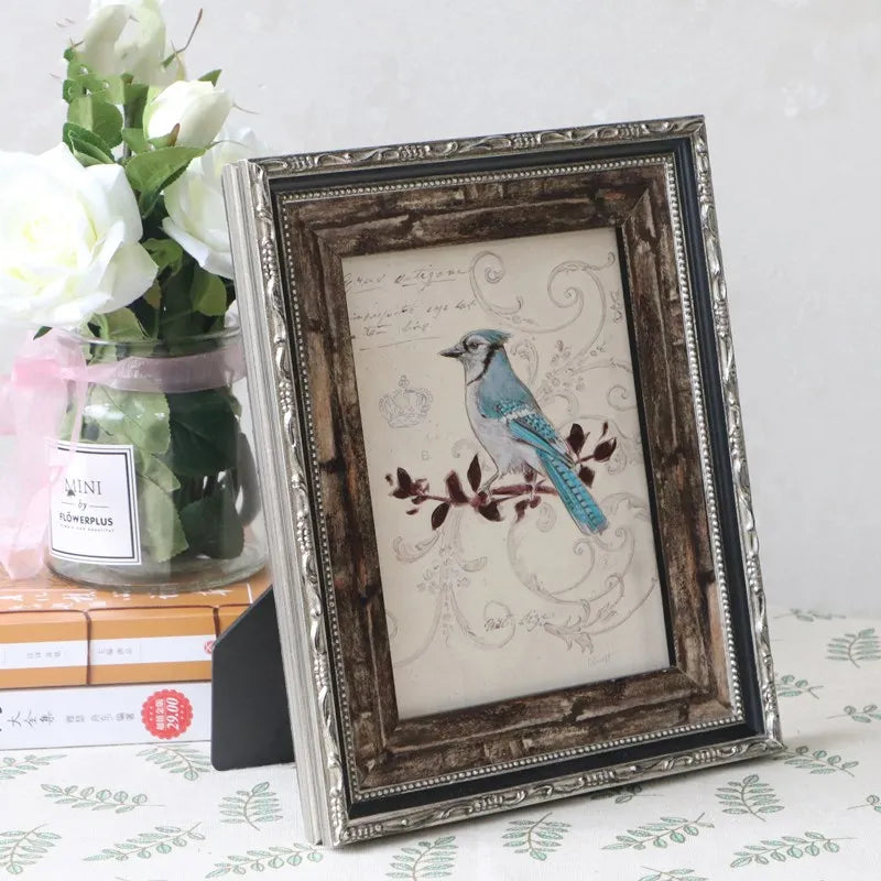 3-10 inch retro solid wood frame for family photos 1pc desktop decoration wedding photo picture painting hanging wall