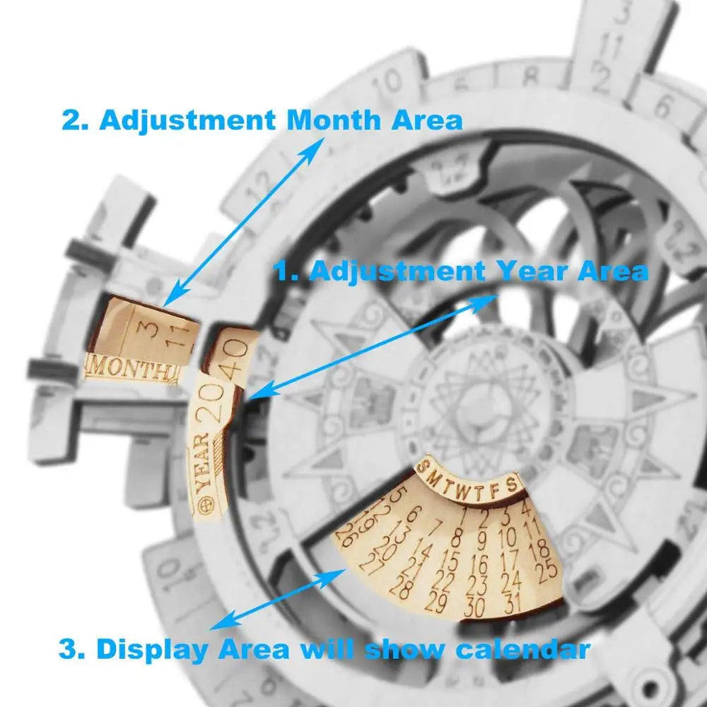 Robotime creative diy perpetual calendar wooden model building kits assembly toy gift for children adult 3d puzzle lk201