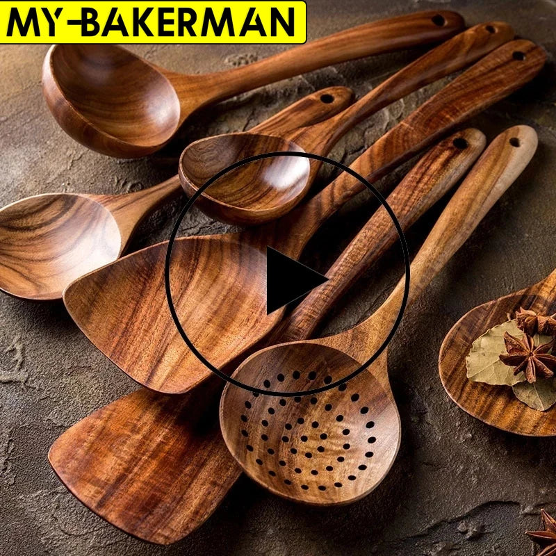 1-7-pieces-set-teak-tableware-spoon-colander-spoon-special-nano-soup-skimming-cooking-spoon-wooden-kitchen-accessory-kit